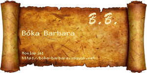 Bóka Barbara névjegykártya